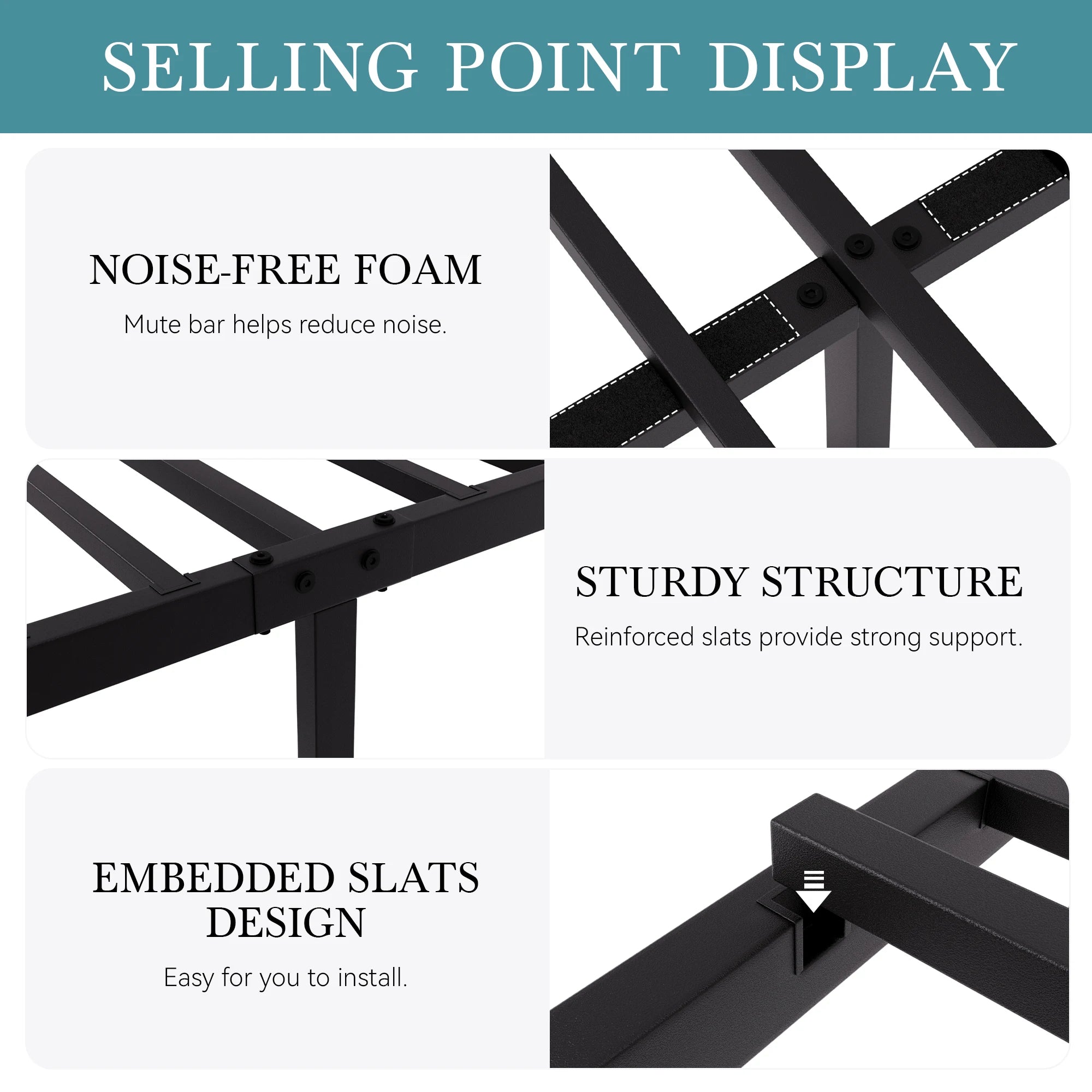 Iron Haven Vintage Metal Platform Bed Frame