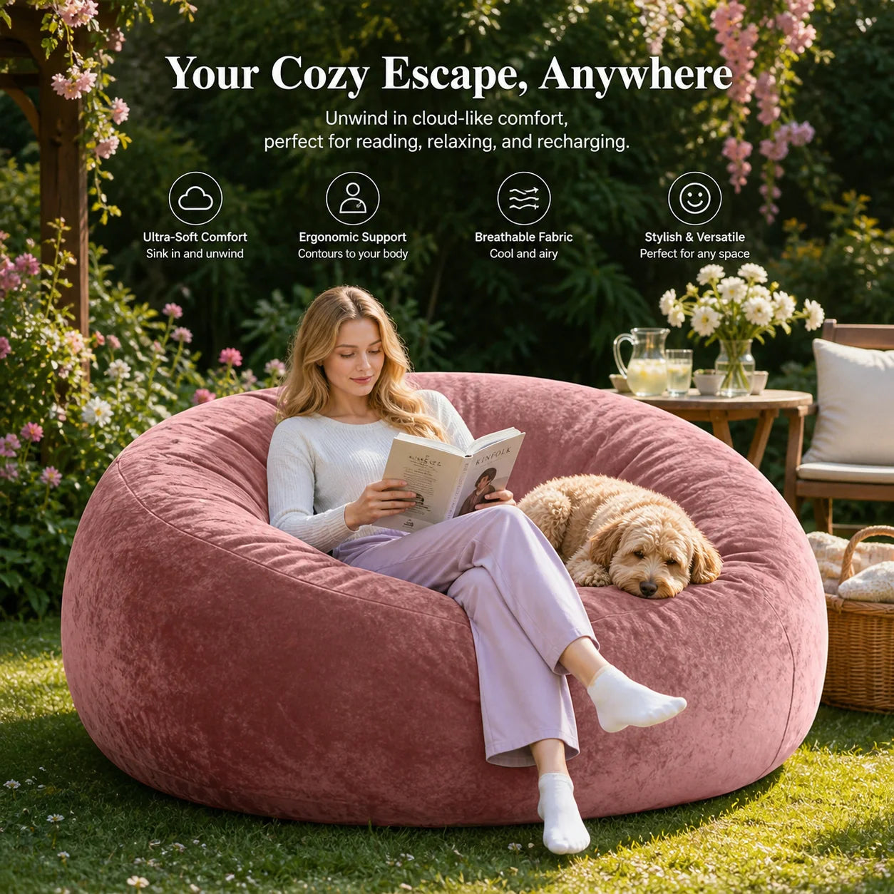Cloud Comfort Memory Foam Bean Bag Chair