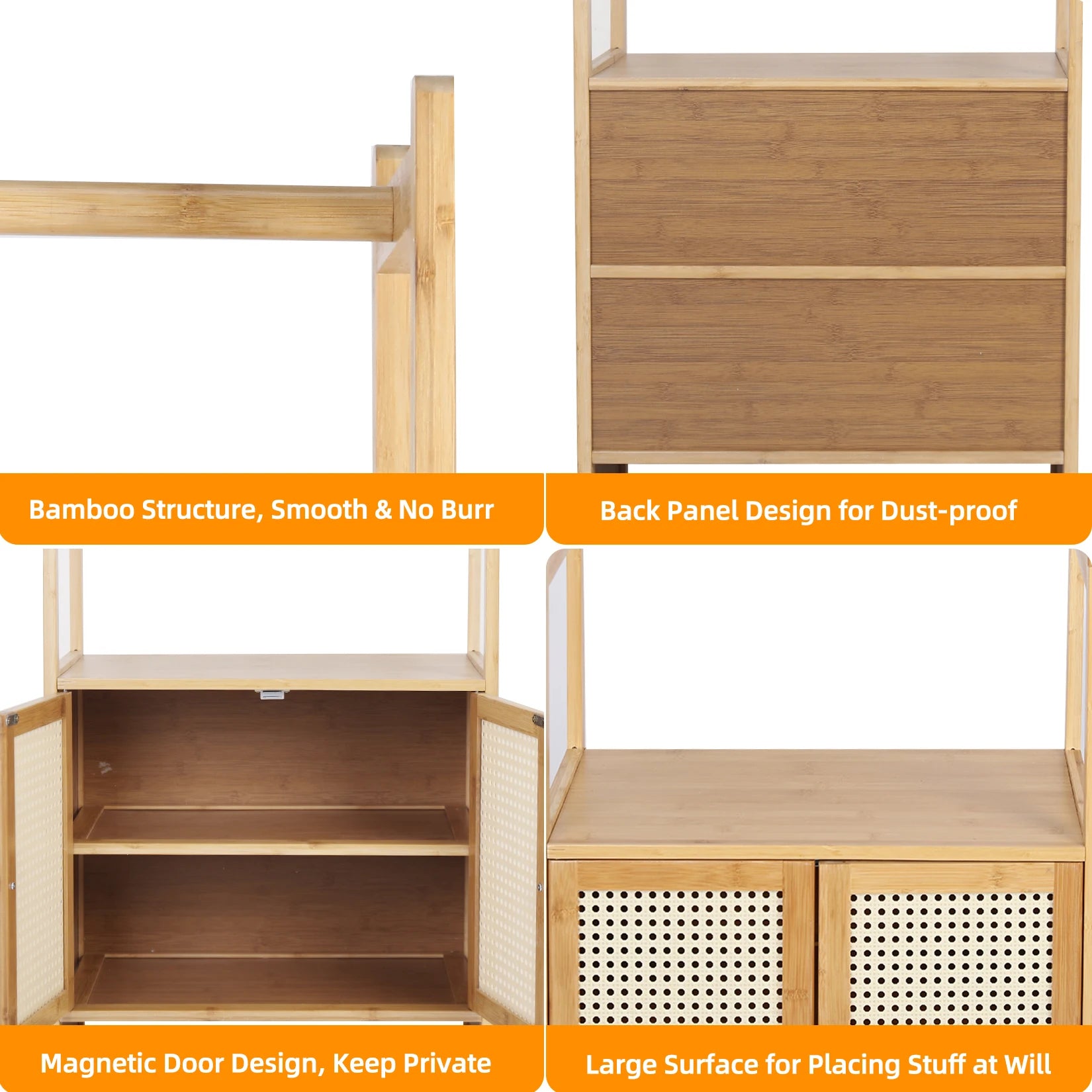 Haven Ridge Bamboo Garment Rack with Storage Cabinet