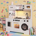 8-in-1 Wooden Kids Play Kitchen with Lights & Sounds