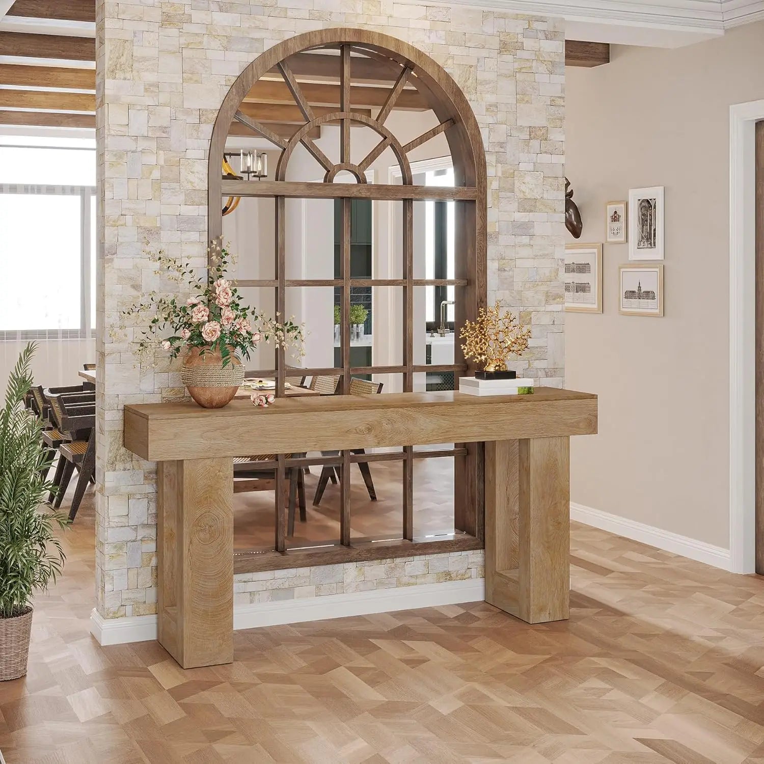 Haven Ridge Heritage Narrow Console Table – 63 Inch