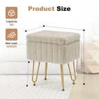 Luna Luxe Faux Fur Storage Ottoman