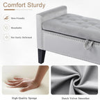 Velvet Storage Ottoman Bench, 45'' Upholstered Button Tufted End of Bed Bench, Modern Storage Bench for Bedroom,, Customized