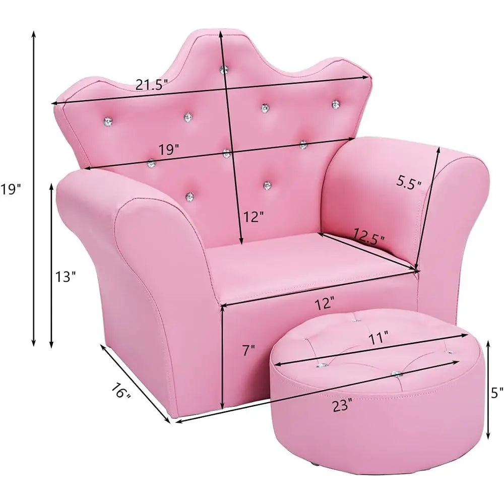 Princess Chair & Ottoman Set