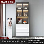 Modern Pine Sideboard Cabinet with Glass Doors