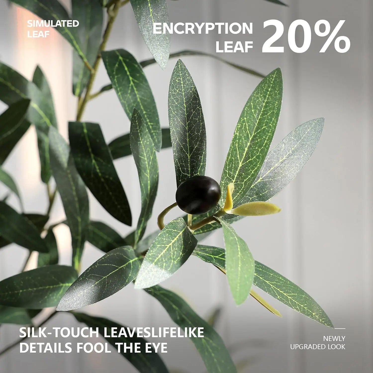 Artificial Olive Tree,8Ft Faux Silk Plant With White Pot & Vivid Leaves,UV Resistant Zero Upkeep Decor For Indoor Living Room