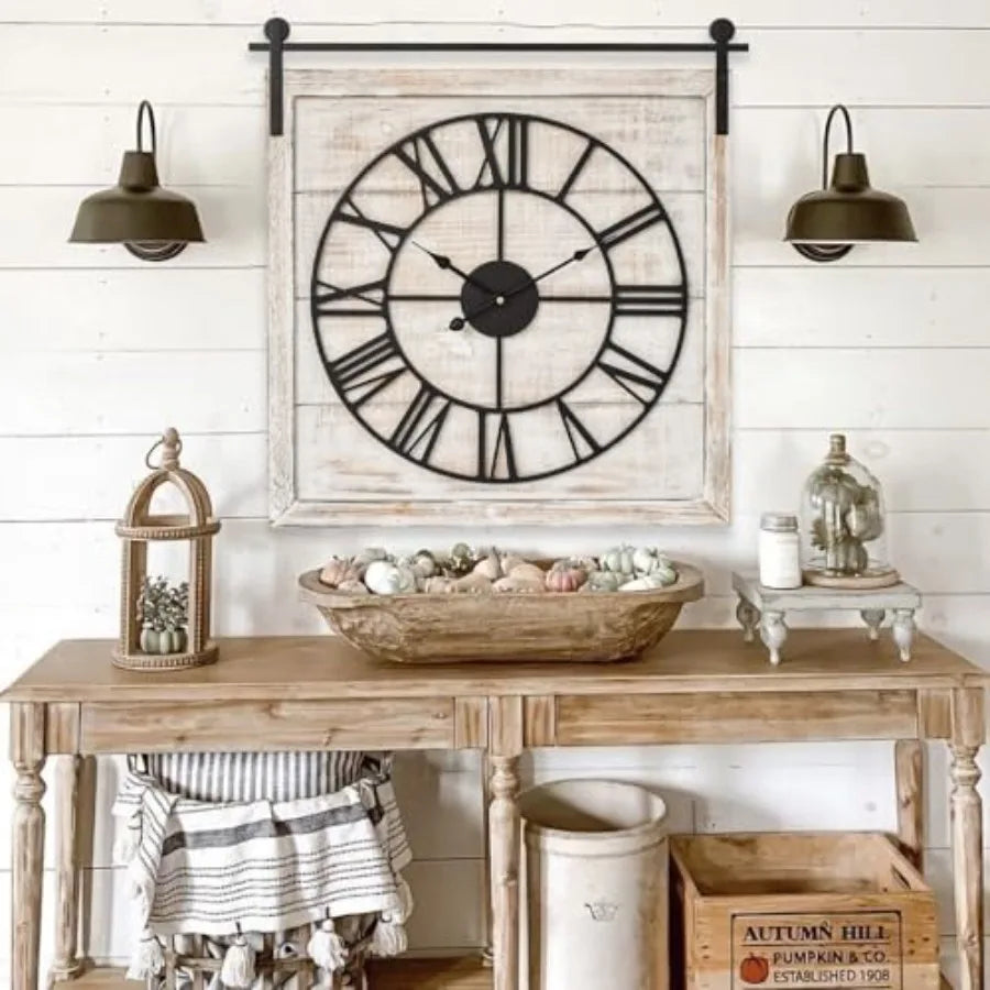 Heritage Barn Door Farmhouse Wall Clock