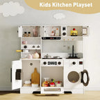 8-in-1 Wooden Kids Play Kitchen with Lights & Sounds