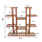 Evergrove 11-Tier Carbonized Wood Plant Display Shelf