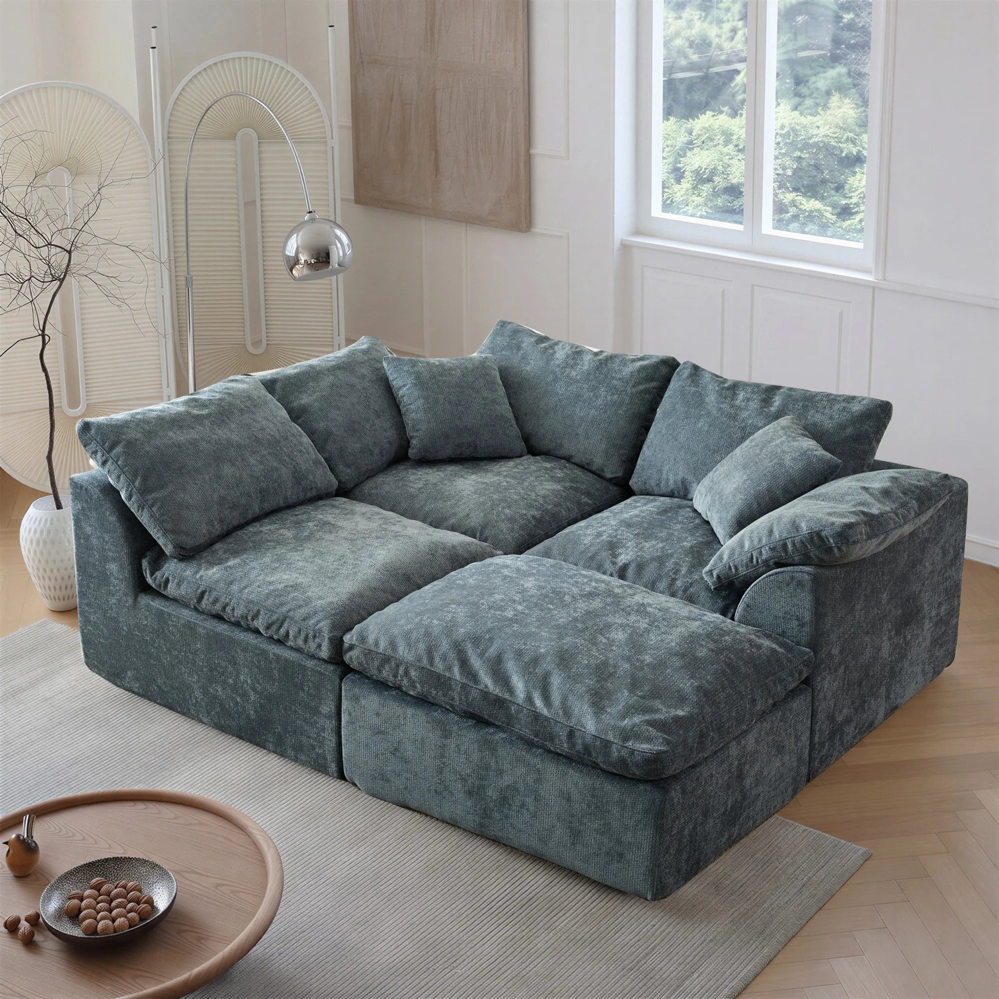 Lounge Cloud Modular Sectional Sofa – Oversized Deep-Seat L-Shaped Sofa Bed