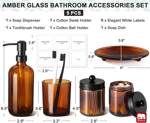 Amber Haven Rustic Bathroom Accessory Set