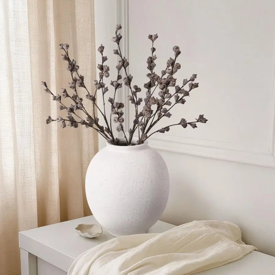 Willow Creek Rustic White Ceramic Flower Vase
