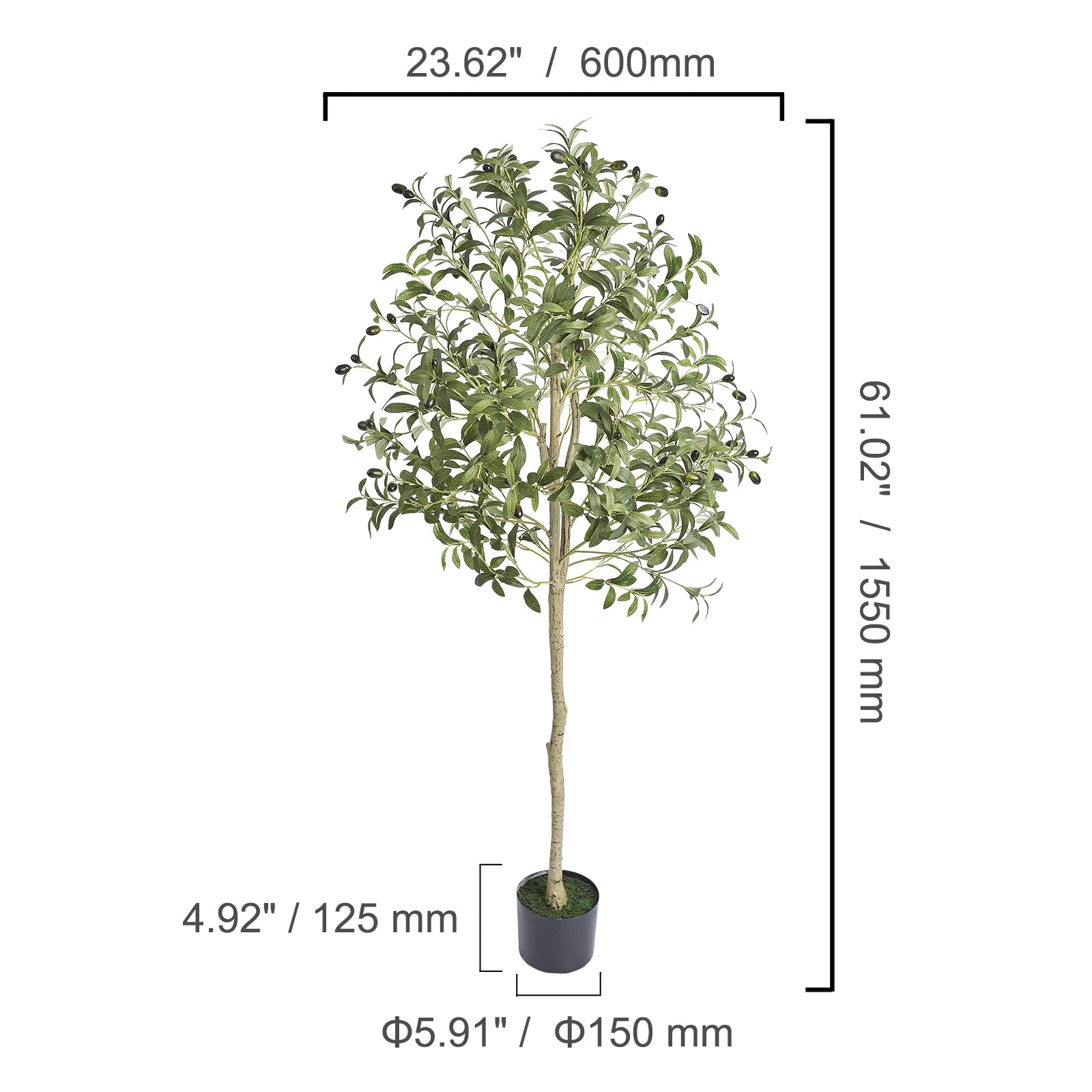 Mediterranean Faux Olive Tree – 4FT, 5FT & 6FT