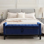 Velvet Storage Ottoman Bench, 45'' Upholstered Button Tufted End of Bed Bench, Modern Storage Bench for Bedroom,, Customized