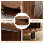 Oakridge Fluted Round Coffee Table with Hidden Storage