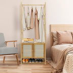 Haven Ridge Bamboo Garment Rack with Storage Cabinet