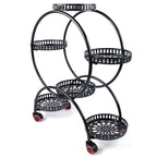 HavenHarbor 6-Pot Rolling Metal Plant Stand – Indoor & Outdoor Multi-Tier Flower Display Rack