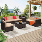 Aspen Ridge 8-Piece Outdoor Wicker Patio Sectional Set