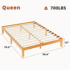 Solid Pine Wood Platform Bed Frame