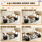 4-in-1 Kids Table and Chairs Set with Storage, Toddler Activity Desk for Crafts, Drawing, Reading – Ideal Children’s Furniture f