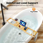 Serenity Spa Expandable Bamboo Bathtub Caddy Tray