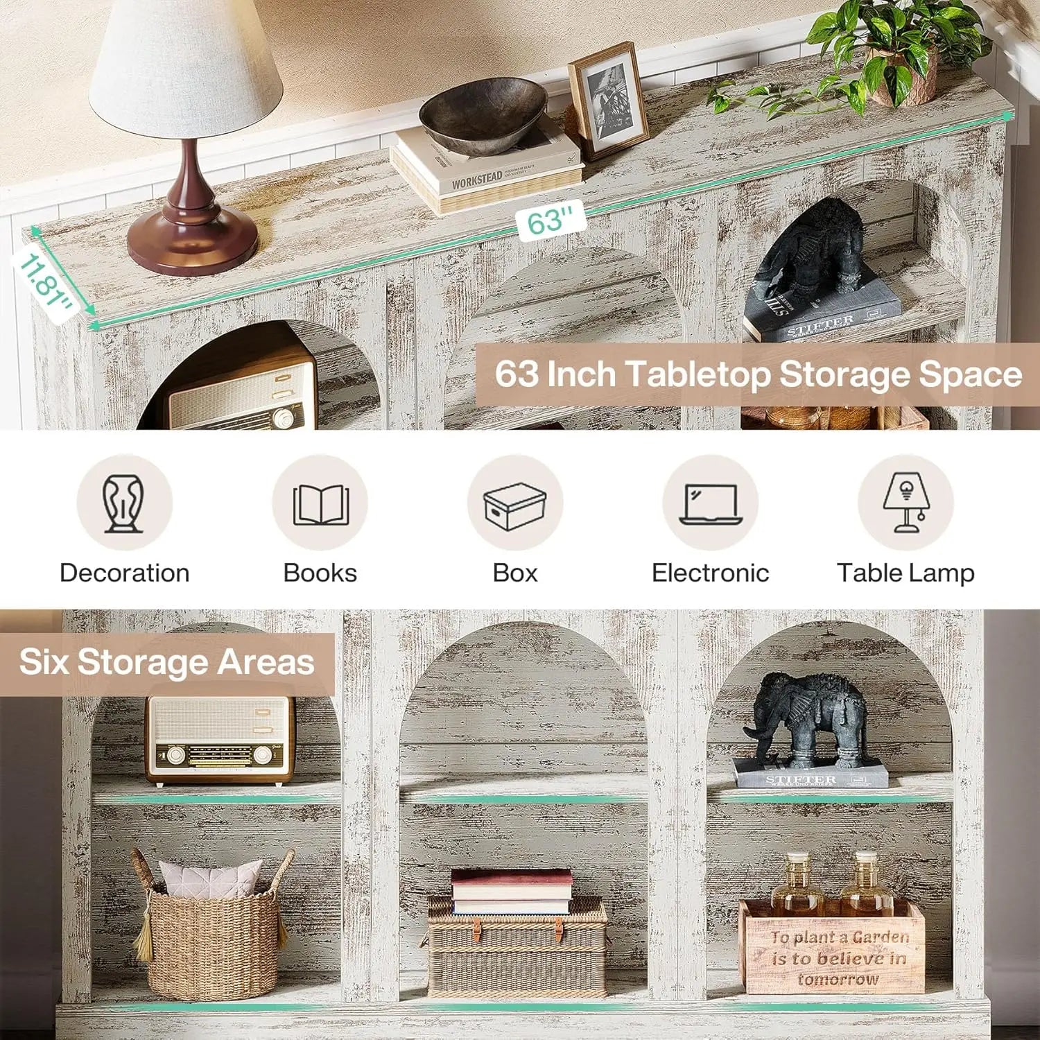 Haven Ridge Heritage Farmhouse Console Table – 63 Inch