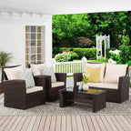 Canyon Grove 4-Piece All-Weather Wicker Patio Set