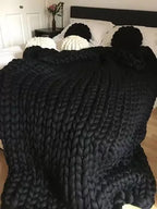 Everwood Chunky Knit Wool Throw Blanket