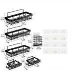 HavenHarbor 6-Piece Adhesive Shower Caddy & Bathroom Organizer Set