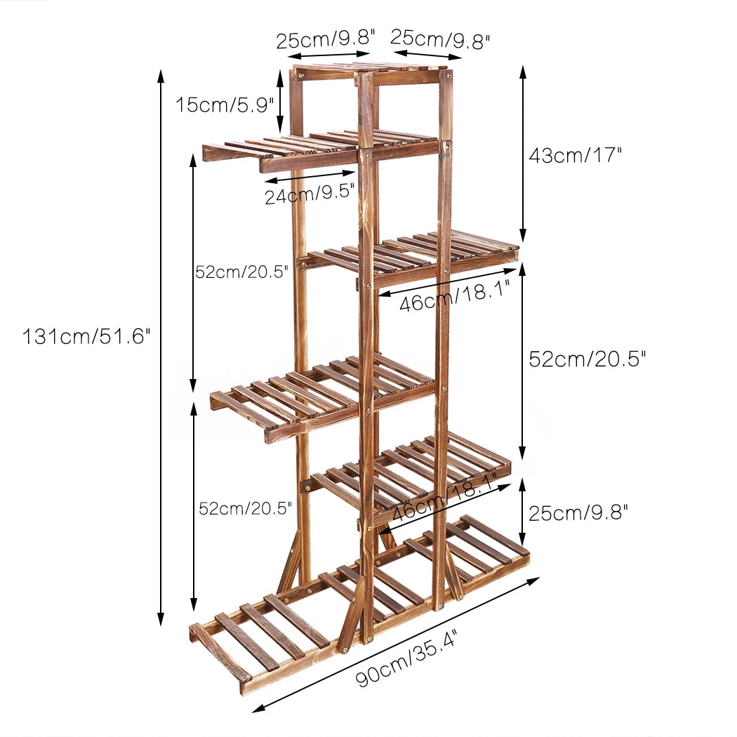 Haven Ridge 6-Tier Solid Pine Wood Plant Stand