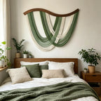 31.5"W x 23.5"L Handmade Boho Macrame Woven Wall Hanging Tapestry, Bohemian Wall Decor for Bedroom Living Room Apartment Dorm