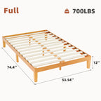 Solid Pine Wood Platform Bed Frame