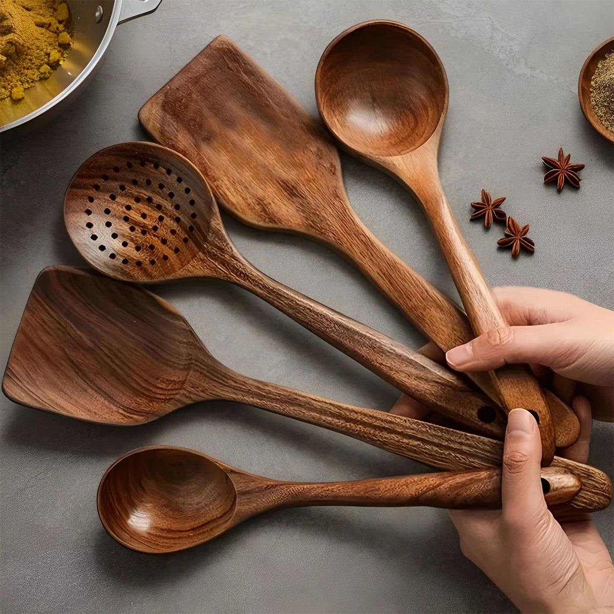 Heritage Wooden Kitchen Utensil Set