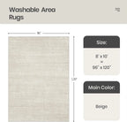 Haven Ridge Washable Cotton Area Rug – 8' x 10'