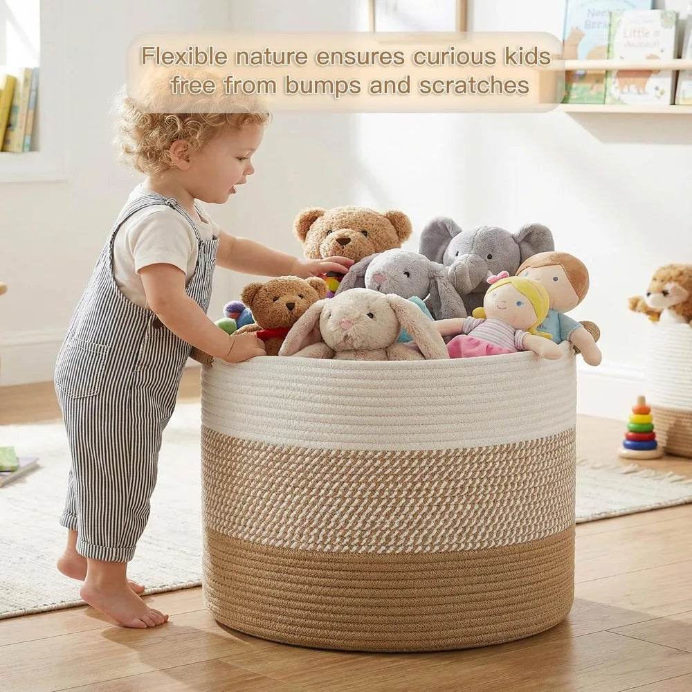 Willow Haven Large Cotton Rope Storage Basket – 70L