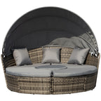 HavenHarbor Convertible Outdoor Daybed Lounge Set with Retractable Canopy