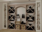 Modern Solid Oak Wine & Bar Cabinet with Glass Storage
