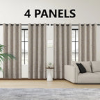 LunaShield Blackout Thermal Foil Grommet Curtain Panels – 4 Piece Set