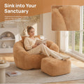 CloudNest Teardrop Bean Bag Chair with Ottoman