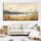 Autumn Meadow Watercolor Landscape Canvas Wall Art