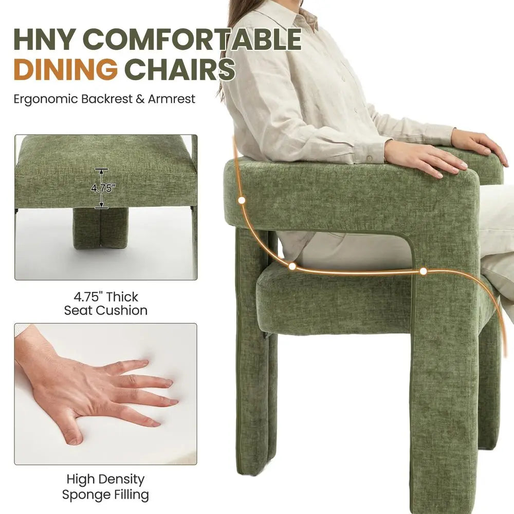 Emerald Grove Chenille Barrel Dining Chairs