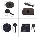 Matte Black Rainfall Shower System with Storage Shelf & Handheld Shower