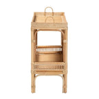 Landers Farmhouse Console Table with Baskets & Storage Shelf