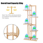 Vertical Bamboo Plant Stand – 5/6 Tier Indoor & Outdoor Display Shelf