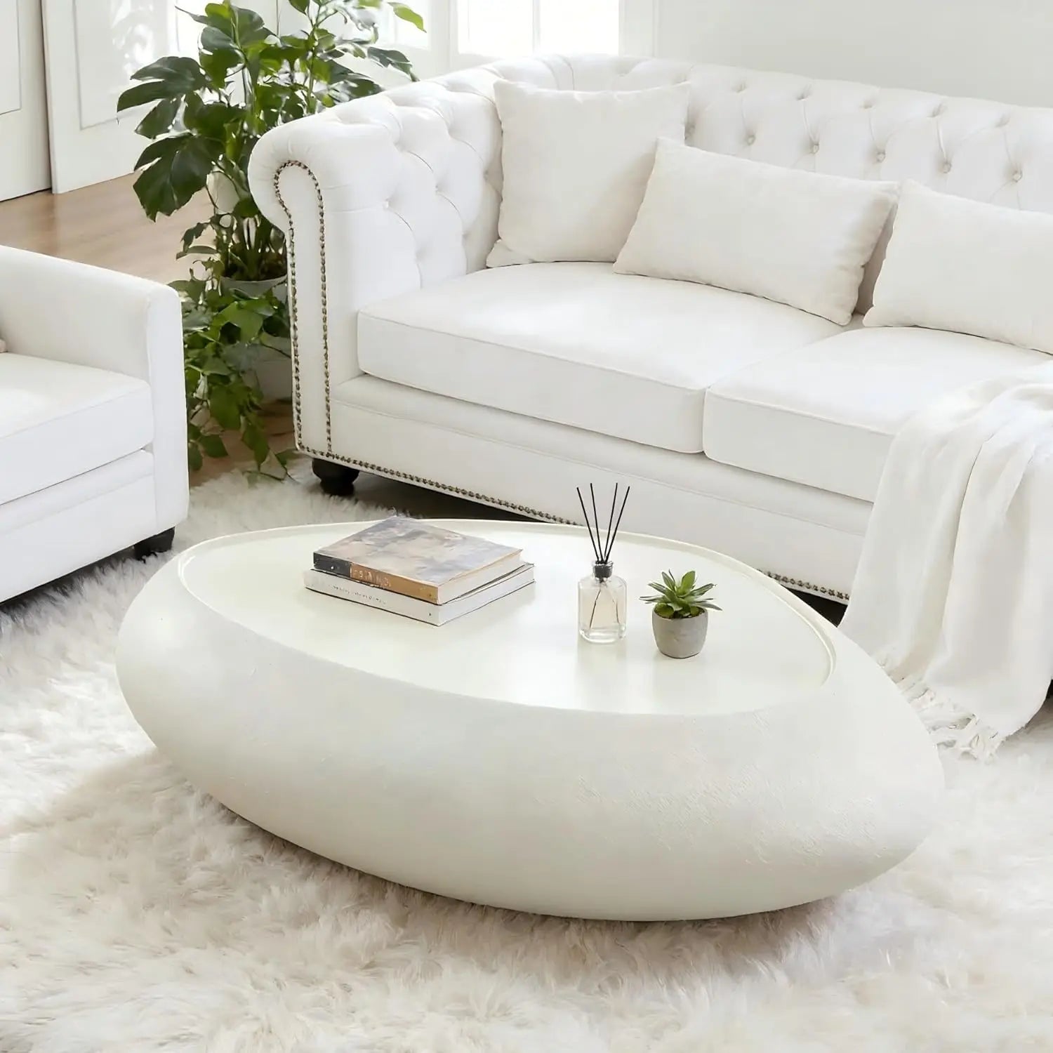 Sculpted Oval Coffee Table