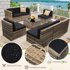 Aspen Ridge 8-Piece Outdoor Wicker Patio Sectional Set