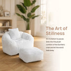 CloudNest Teardrop Bean Bag Chair with Ottoman