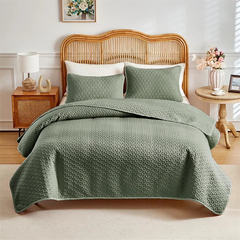 Haven Lightweight Plaid Quilt Set – 3 Piece
