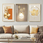 Gilded Majesty Gold Framed Wall Art Set – 3 Piece