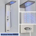 Cascade Elite LED Shower Panel Tower System with Rainfall, Waterfall & SPA Massage Jets